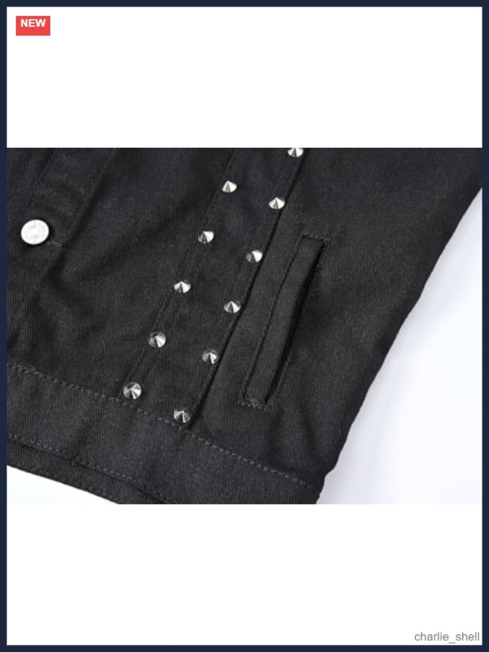 Men's Punk Denim Vest Sleeveless Jean Jacket with Rivets Button Closure Fitted - Picture 5 of 6